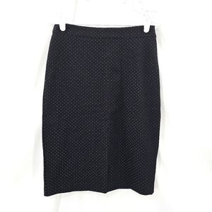 NWT Banana Republic Skirt Womens Size 0 Black Knee Length Textured Design Lined.